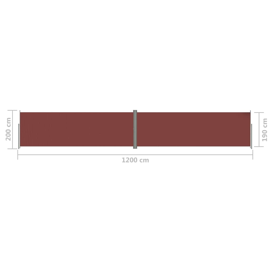 Sisäänvedettävä sivumarkiisi ruskea 200x1200 cm - Sisustajankoti.fi