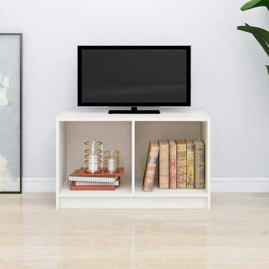 TV-taso valkoinen 70x33x42 cm täysi mänty - Sisustajankoti.fi