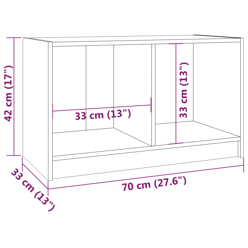 TV-taso hunajanruskea 70x33x42 cm täysi mänty - Sisustajankoti.fi