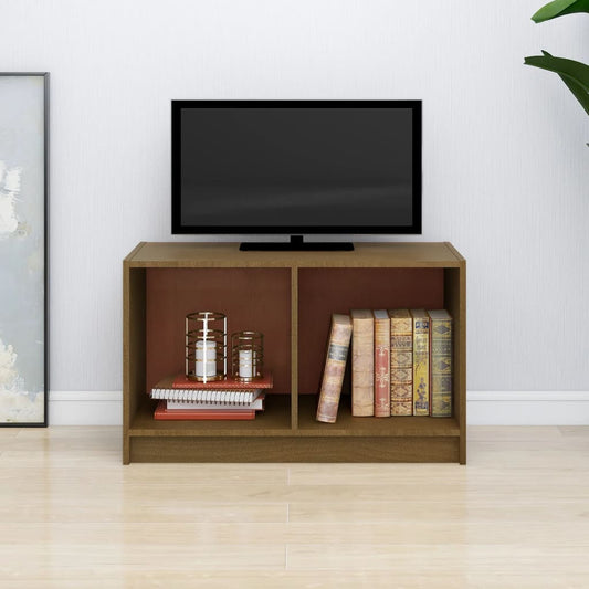 TV-taso hunajanruskea 70x33x42 cm täysi mänty - Sisustajankoti.fi