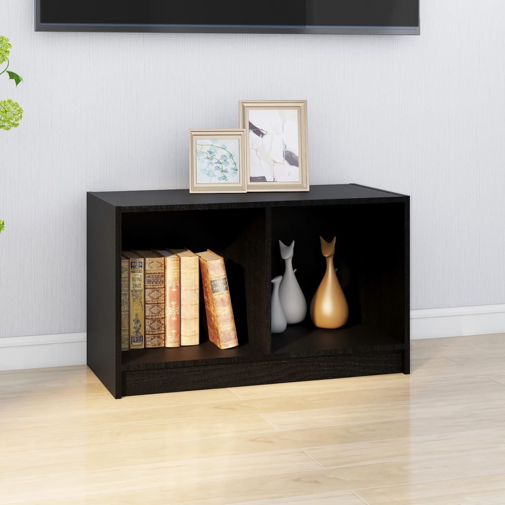 TV-taso musta 70x33x42 cm täysi mänty - Sisustajankoti.fi