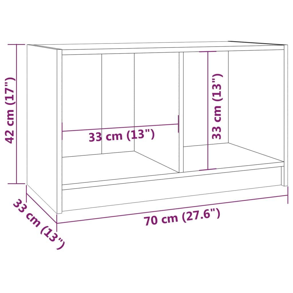 TV-taso musta 70x33x42 cm täysi mänty - Sisustajankoti.fi
