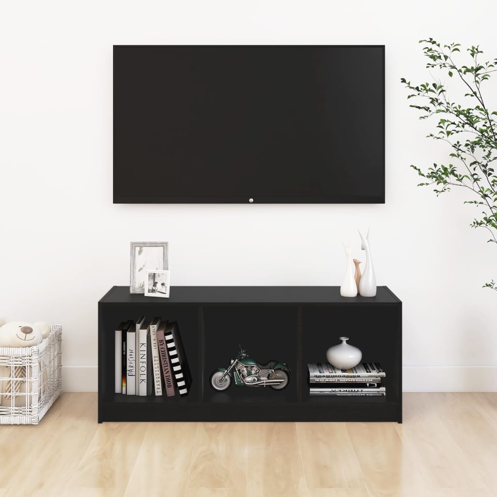 TV-taso musta 104x33x41 cm täysi mänty - Sisustajankoti.fi