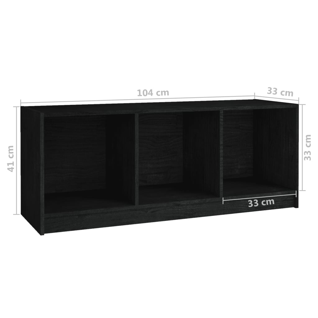 TV-taso musta 104x33x41 cm täysi mänty - Sisustajankoti.fi