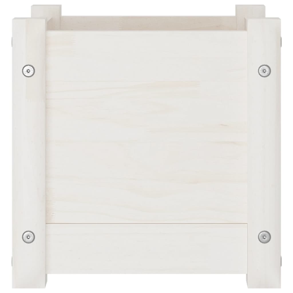 Puutarhan kukkalaatikot 2 kpl valkoinen 31x31x31 cm täysi mänty - Sisustajankoti.fi