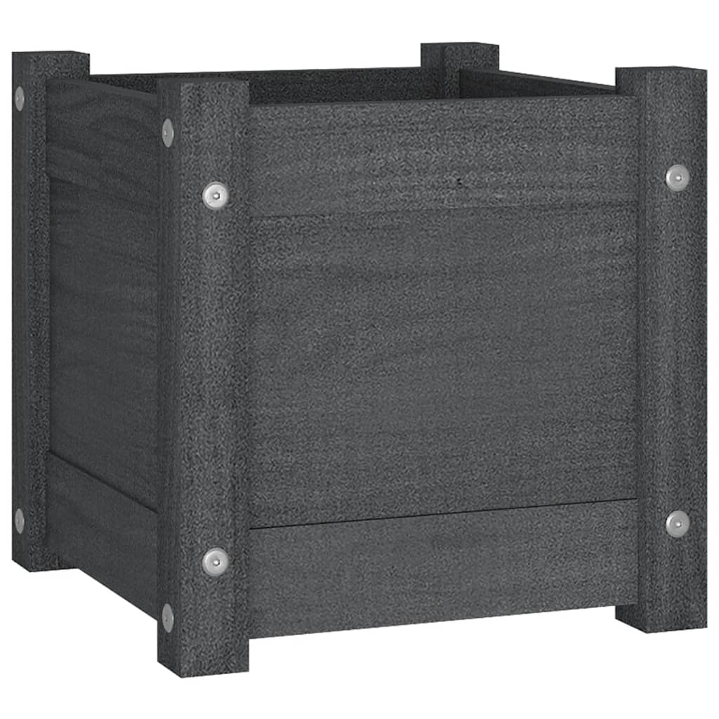 Puutarhan kukkalaatikot 2 kpl harmaa 31x31x31 cm täysi mänty - Sisustajankoti.fi