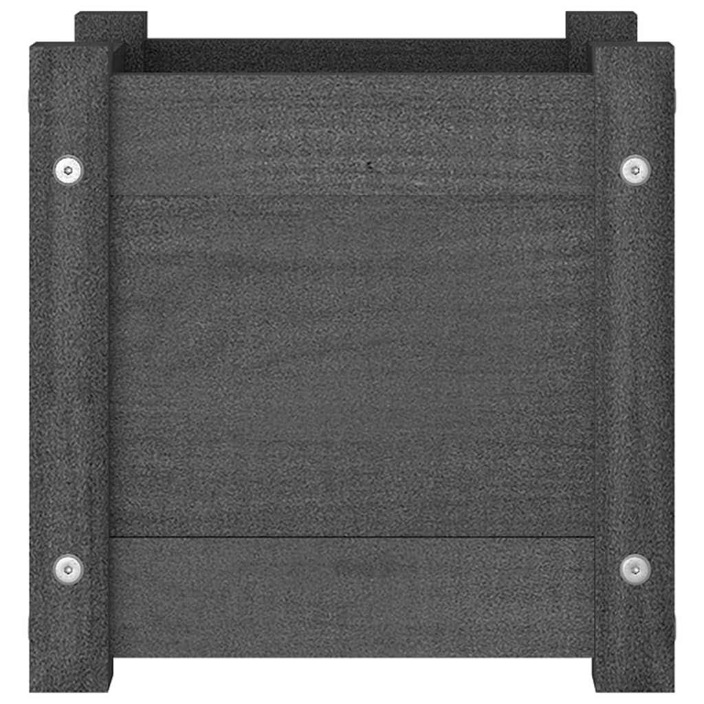 Puutarhan kukkalaatikot 2 kpl harmaa 31x31x31 cm täysi mänty - Sisustajankoti.fi