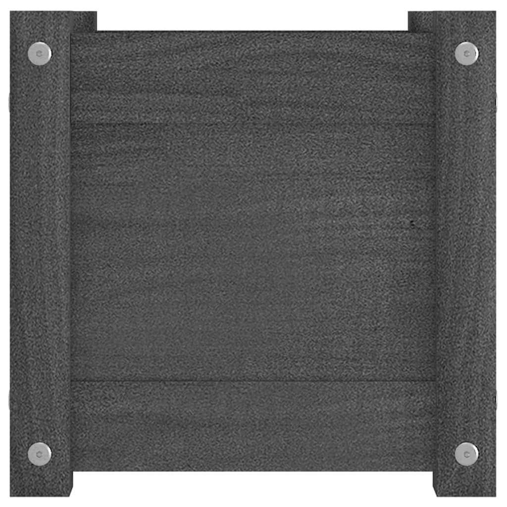 Puutarhan kukkalaatikot 2 kpl harmaa 31x31x31 cm täysi mänty - Sisustajankoti.fi