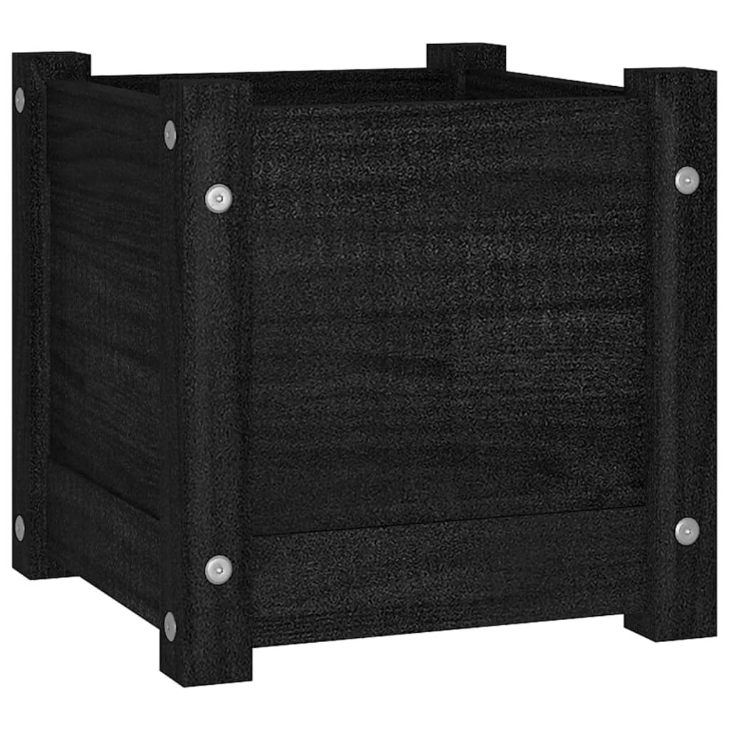 Puutarhan kukkalaatikot 2 kpl musta 31x31x31 cm täysi mänty - Sisustajankoti.fi