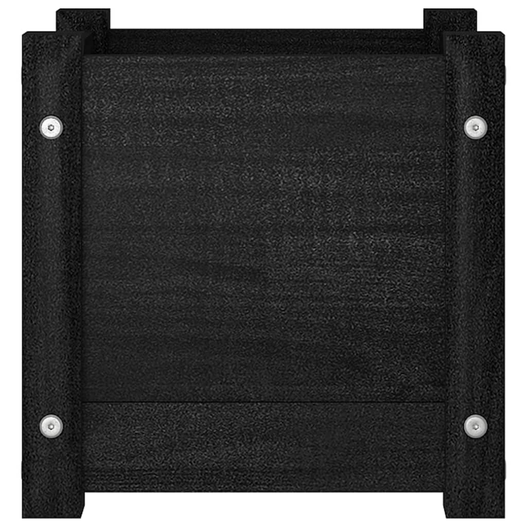 Puutarhan kukkalaatikot 2 kpl musta 31x31x31 cm täysi mänty - Sisustajankoti.fi