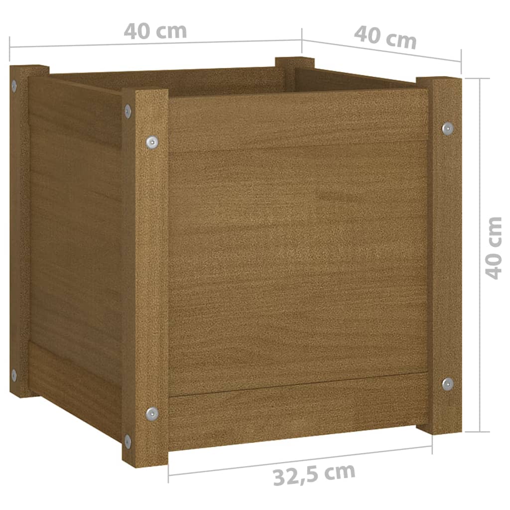 Puutarhan kukkalaatikot 2 kpl hunajanruskea 40x40x40 cm mänty - Sisustajankoti.fi