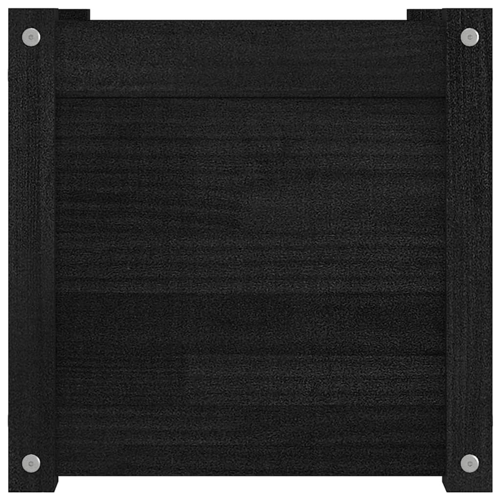 Puutarhan kukkalaatikot 2 kpl musta 40x40x40 cm täysi mänty - Sisustajankoti.fi