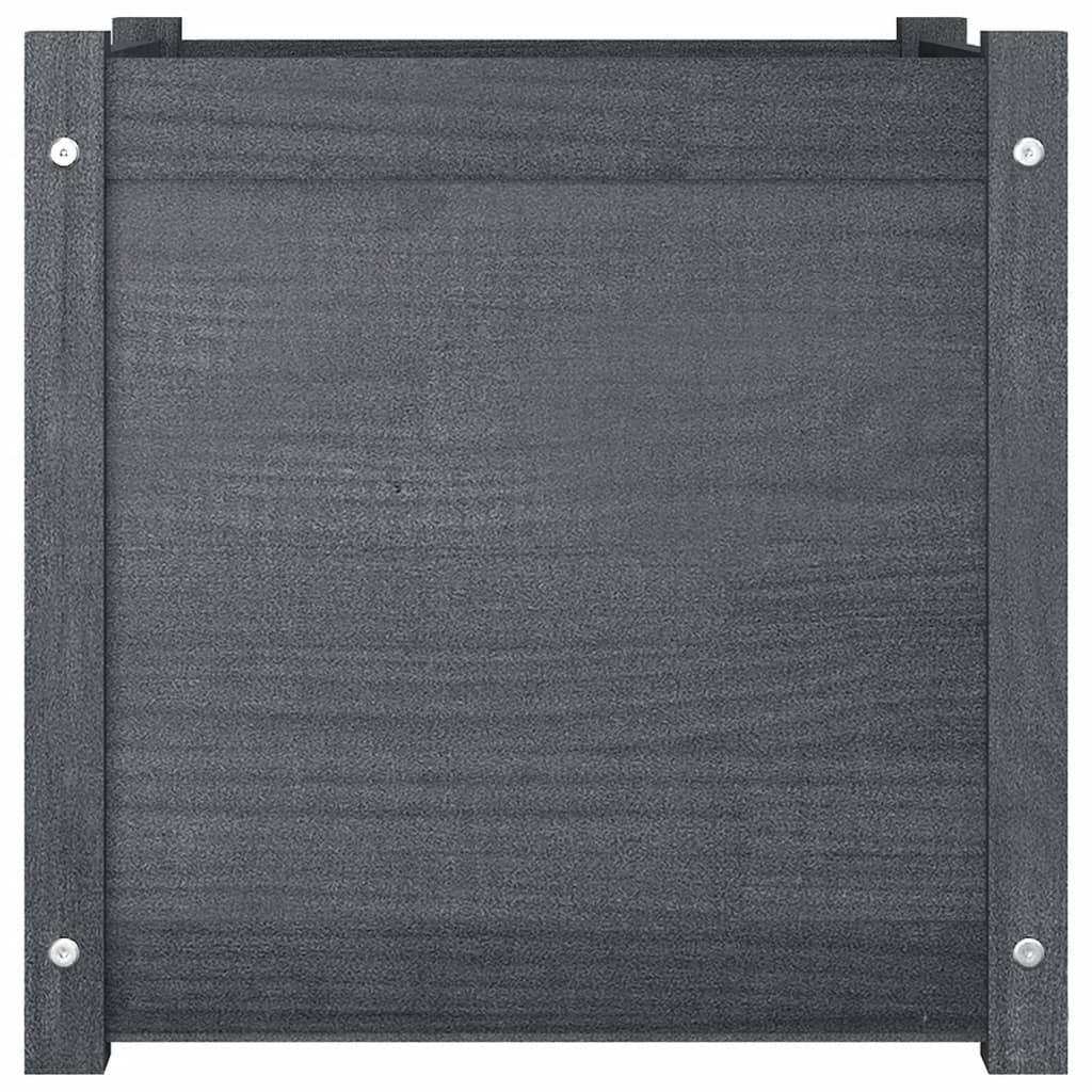 Puutarhan kukkalaatikot 2 kpl harmaa 50x50x50 cm täysi mänty - Sisustajankoti.fi