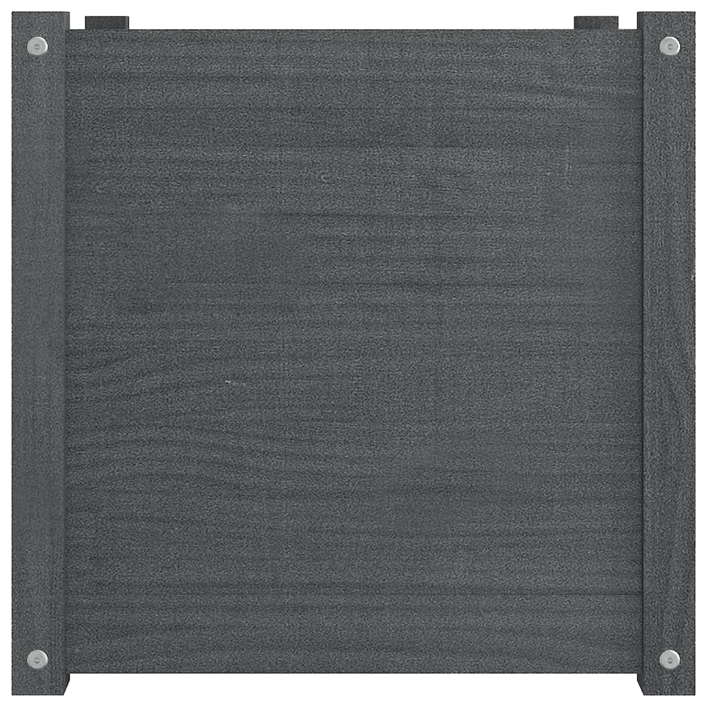 Puutarhan kukkalaatikot 2 kpl harmaa 50x50x50 cm täysi mänty - Sisustajankoti.fi