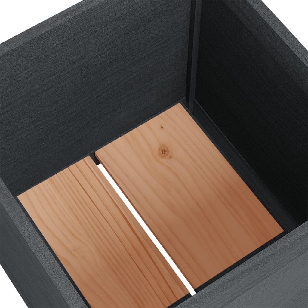 Puutarhan kukkalaatikot 2 kpl harmaa 50x50x50 cm täysi mänty - Sisustajankoti.fi