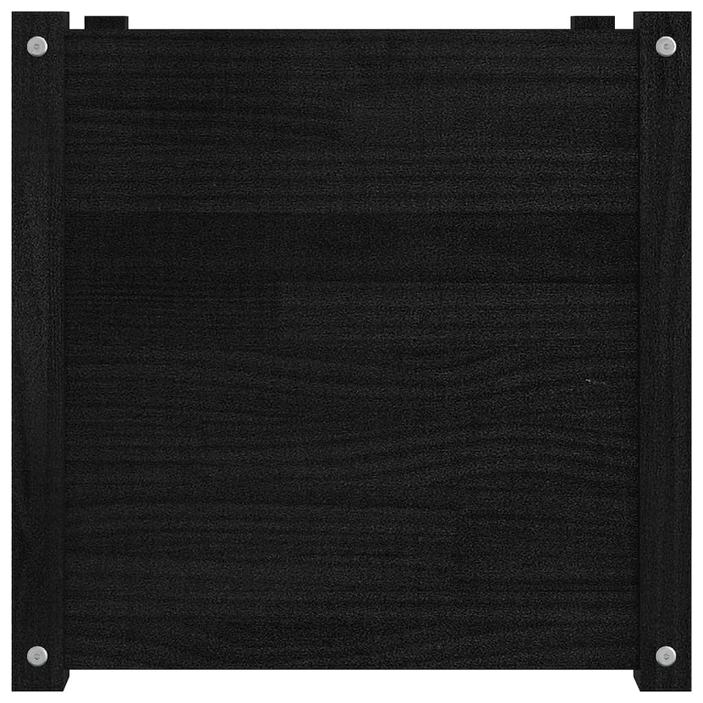 Puutarhan kukkalaatikko musta 50x50x50 cm täysi mänty - Sisustajankoti.fi