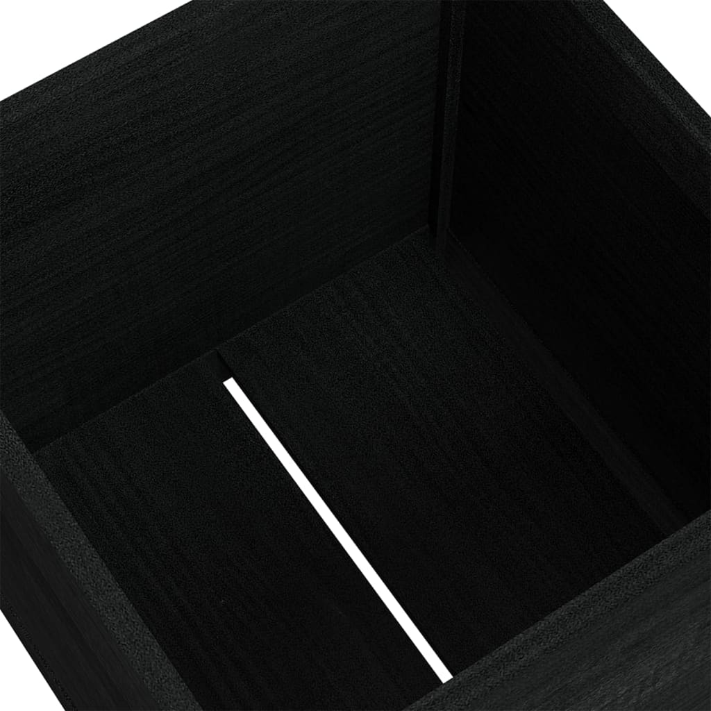 Puutarhan kukkalaatikko musta 50x50x50 cm täysi mänty - Sisustajankoti.fi