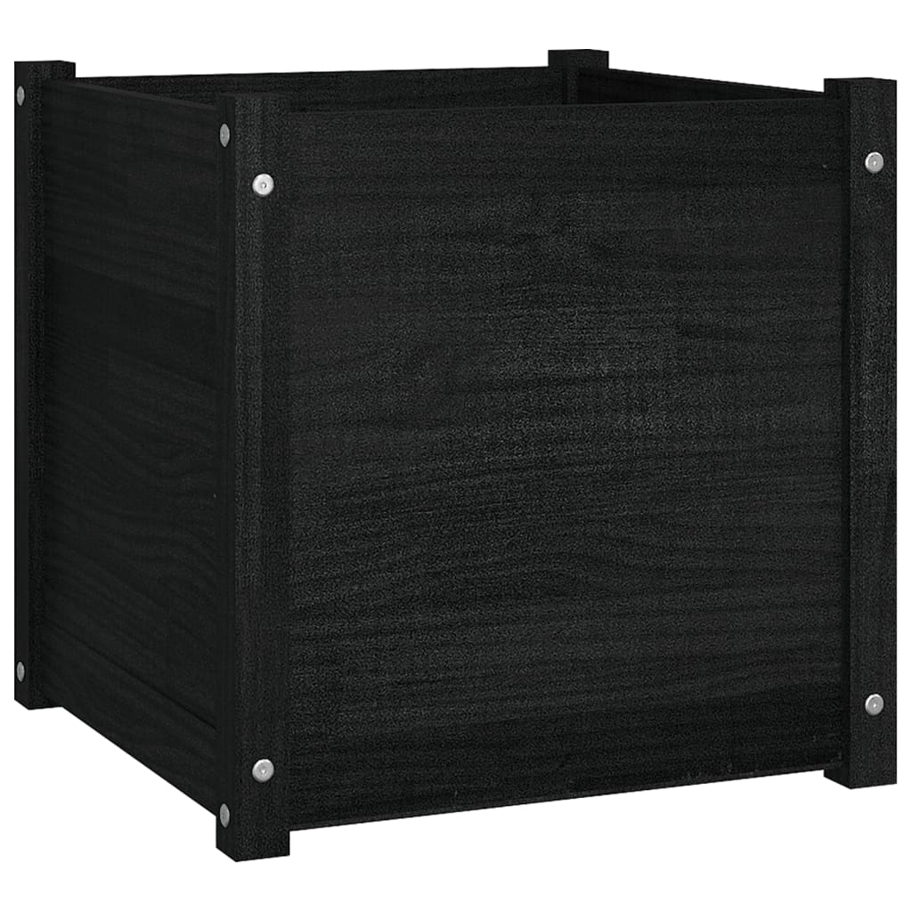 Puutarhan kukkalaatikot 2 kpl musta 50x50x50 cm täysi mänty - Sisustajankoti.fi
