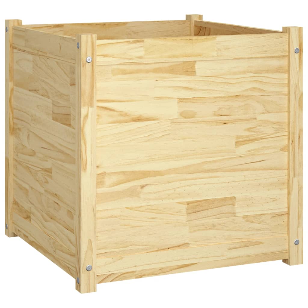 Puutarhan kukkalaatikko musta 60x60x60 cm täysi mänty - Sisustajankoti.fi