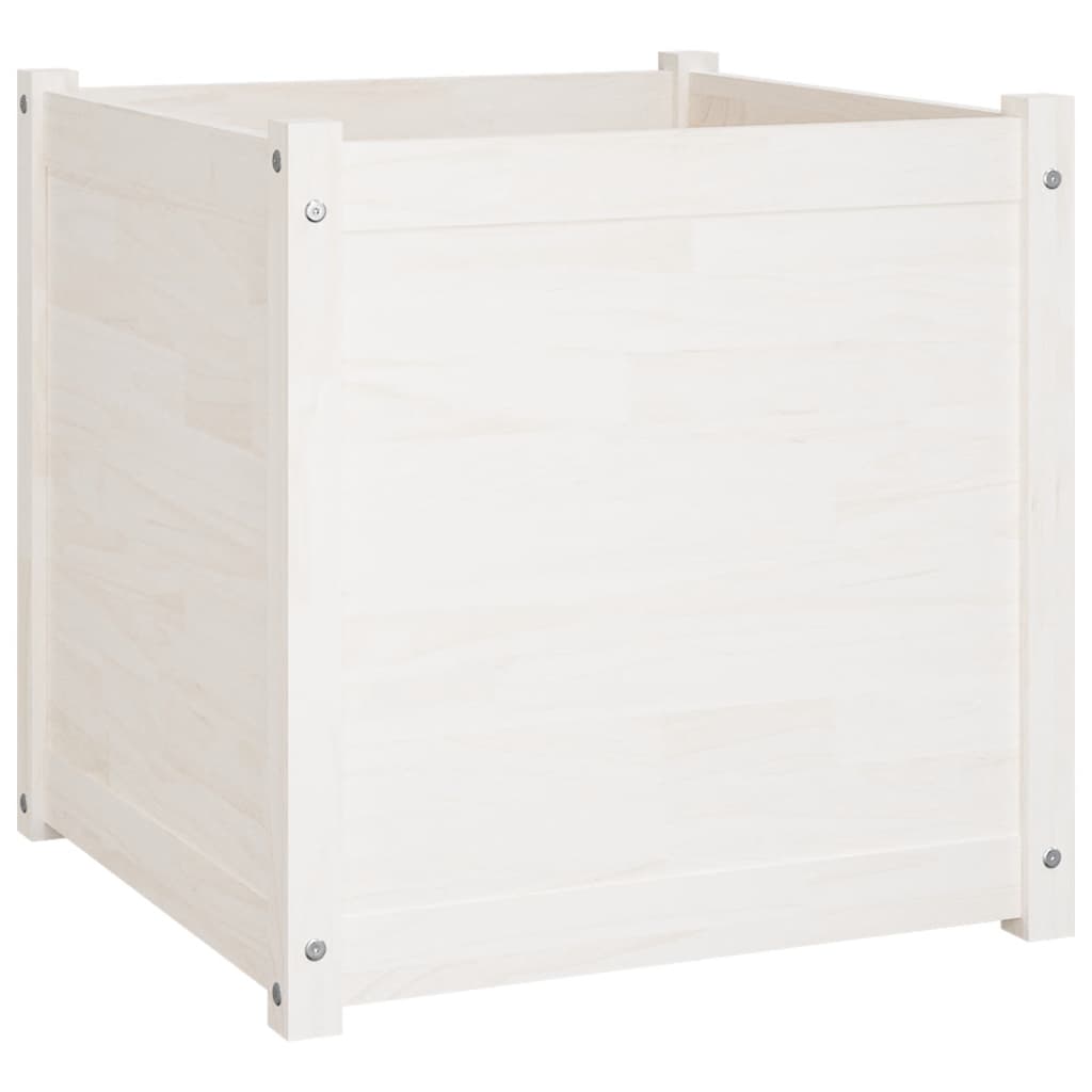 Puutarhan kukkalaatikot 2 kpl valkoinen 60x60x60 cm täysi mänty - Sisustajankoti.fi