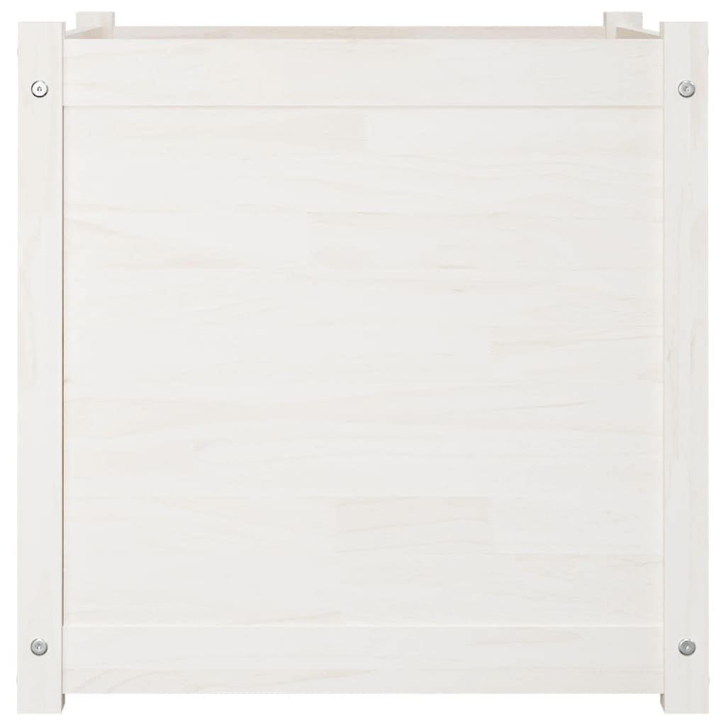 Puutarhan kukkalaatikot 2 kpl valkoinen 60x60x60 cm täysi mänty - Sisustajankoti.fi