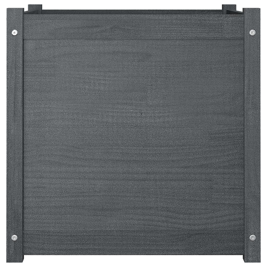 Puutarhan kukkalaatikot 2 kpl harmaa 60x60x60 cm täysi mänty - Sisustajankoti.fi