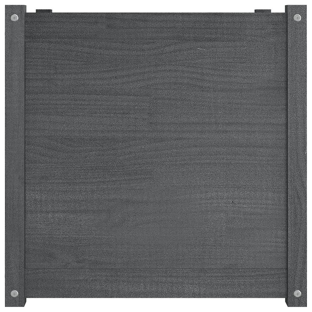 Puutarhan kukkalaatikot 2 kpl harmaa 60x60x60 cm täysi mänty - Sisustajankoti.fi