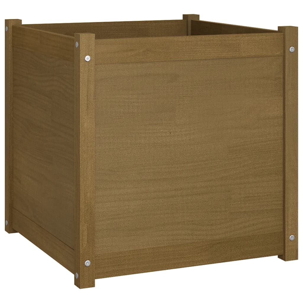 Puutarhan kukkalaatikko hunajanruskea 60x60x60 cm täysi mänty - Sisustajankoti.fi