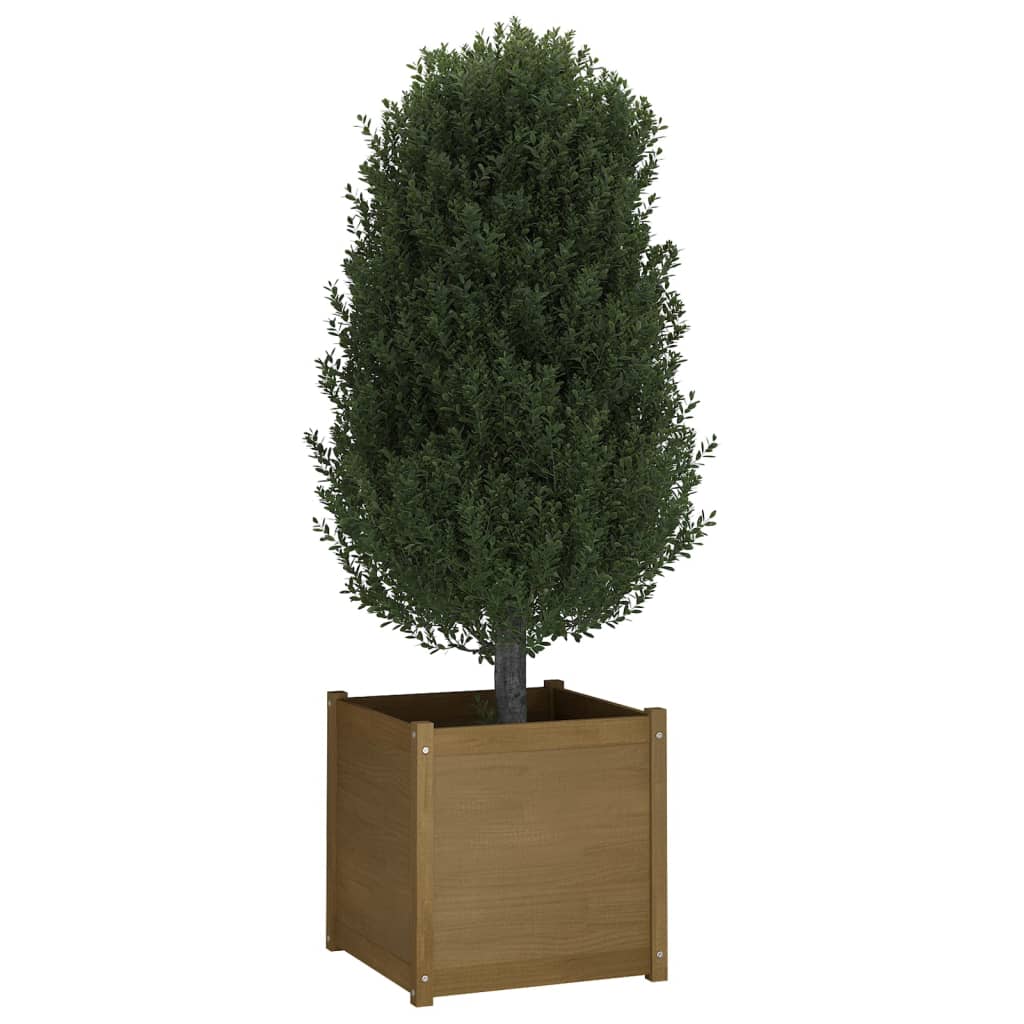 Puutarhan kukkalaatikot 2 kpl hunajanruskea 60x60x60 cm mänty - Sisustajankoti.fi