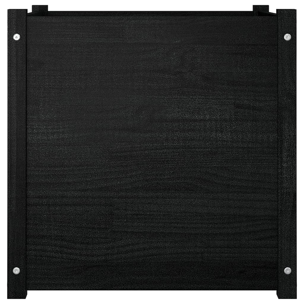 Puutarhan kukkalaatikot 2 kpl musta 60x60x60 cm täysi mänty - Sisustajankoti.fi