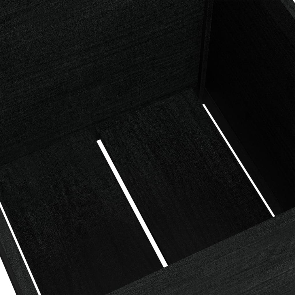 Puutarhan kukkalaatikot 2 kpl musta 60x60x60 cm täysi mänty - Sisustajankoti.fi