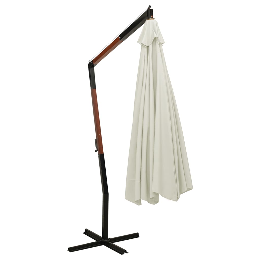 Riippuva aurinkovarjo puurunko 350 cm hiekanvalkoinen - Sisustajankoti.fi