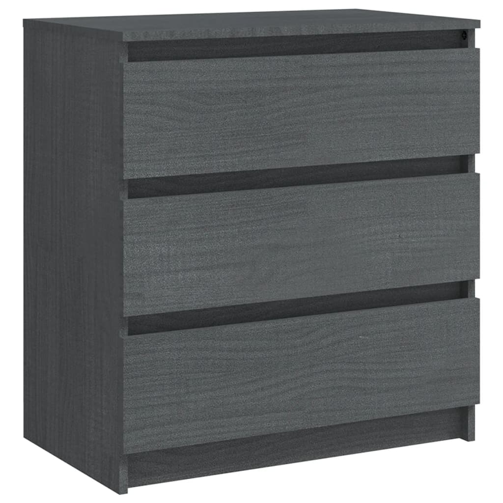 Yöpöydät 2 kpl harmaa 60x36x64 cm täysi mänty - Sisustajankoti.fi