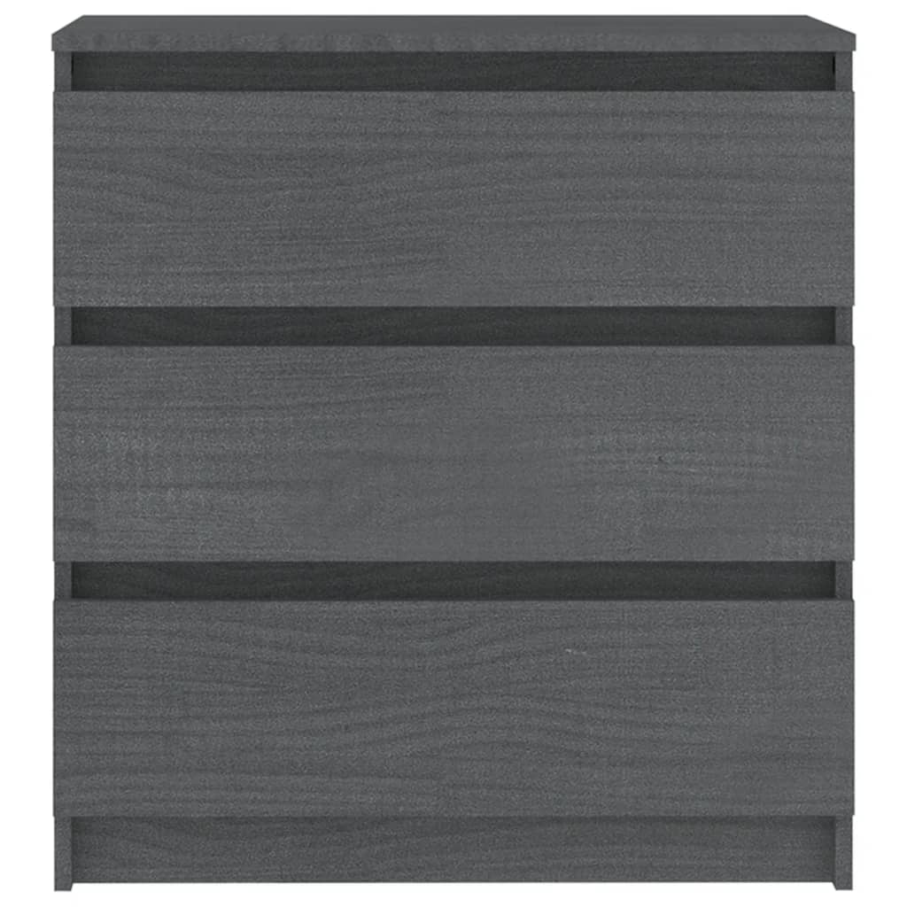 Yöpöydät 2 kpl harmaa 60x36x64 cm täysi mänty - Sisustajankoti.fi