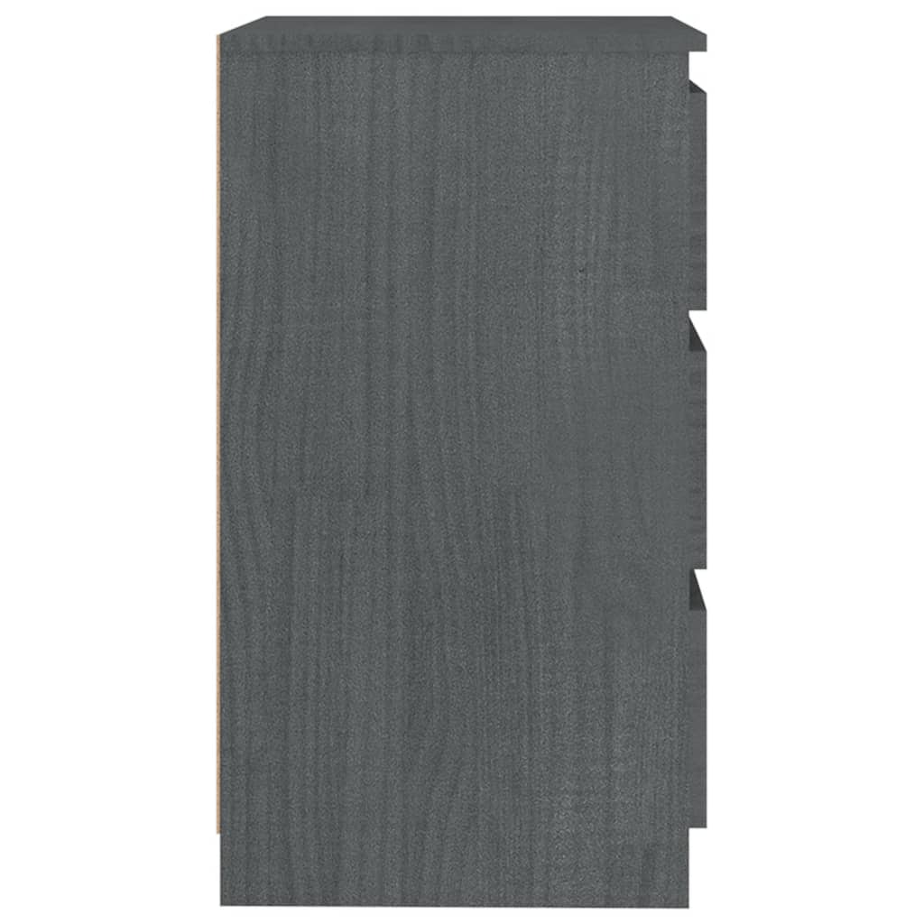 Yöpöydät 2 kpl harmaa 60x36x64 cm täysi mänty - Sisustajankoti.fi