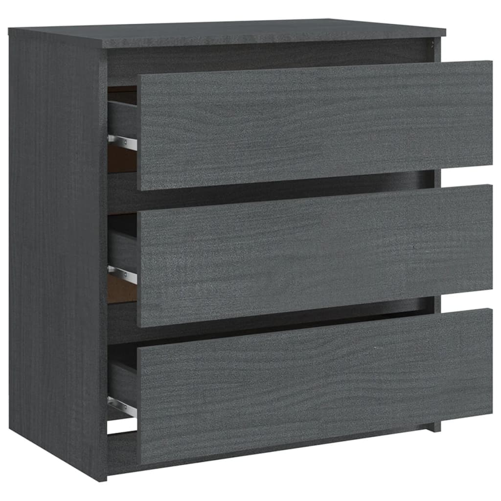 Yöpöydät 2 kpl harmaa 60x36x64 cm täysi mänty - Sisustajankoti.fi