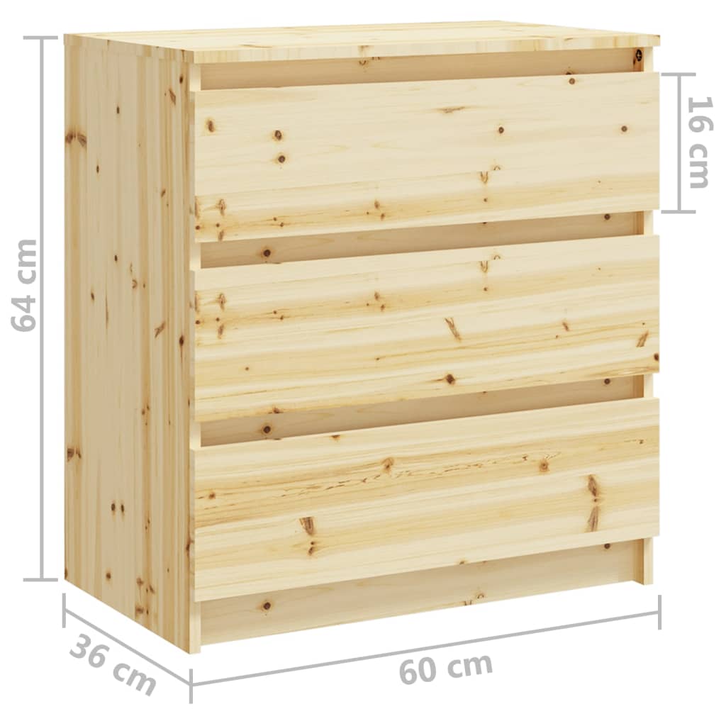 Sivukaapit 2 kpl 60x36x64 cm täysi kuusi - Sisustajankoti.fi