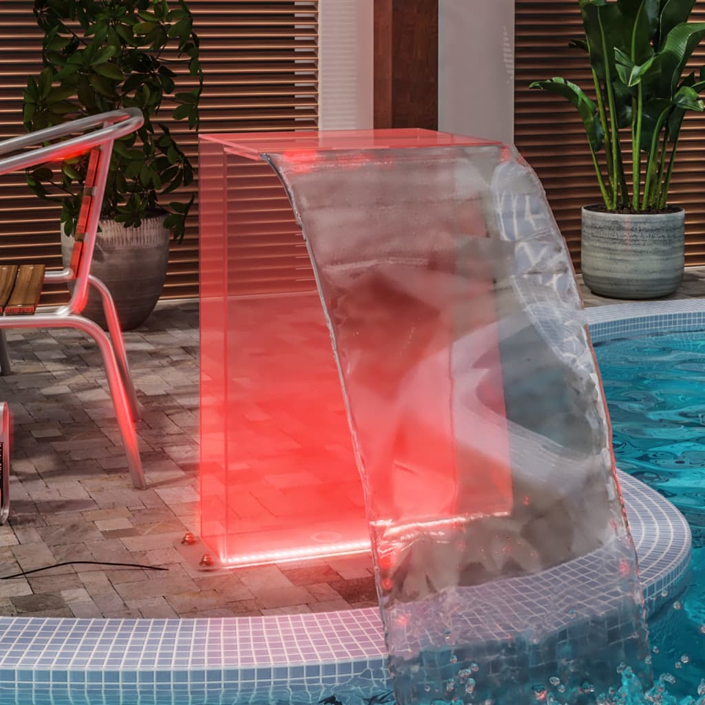 Uima-altaan suihkulähde RGB LED-valoilla akryyli 51 cm - Sisustajankoti.fi