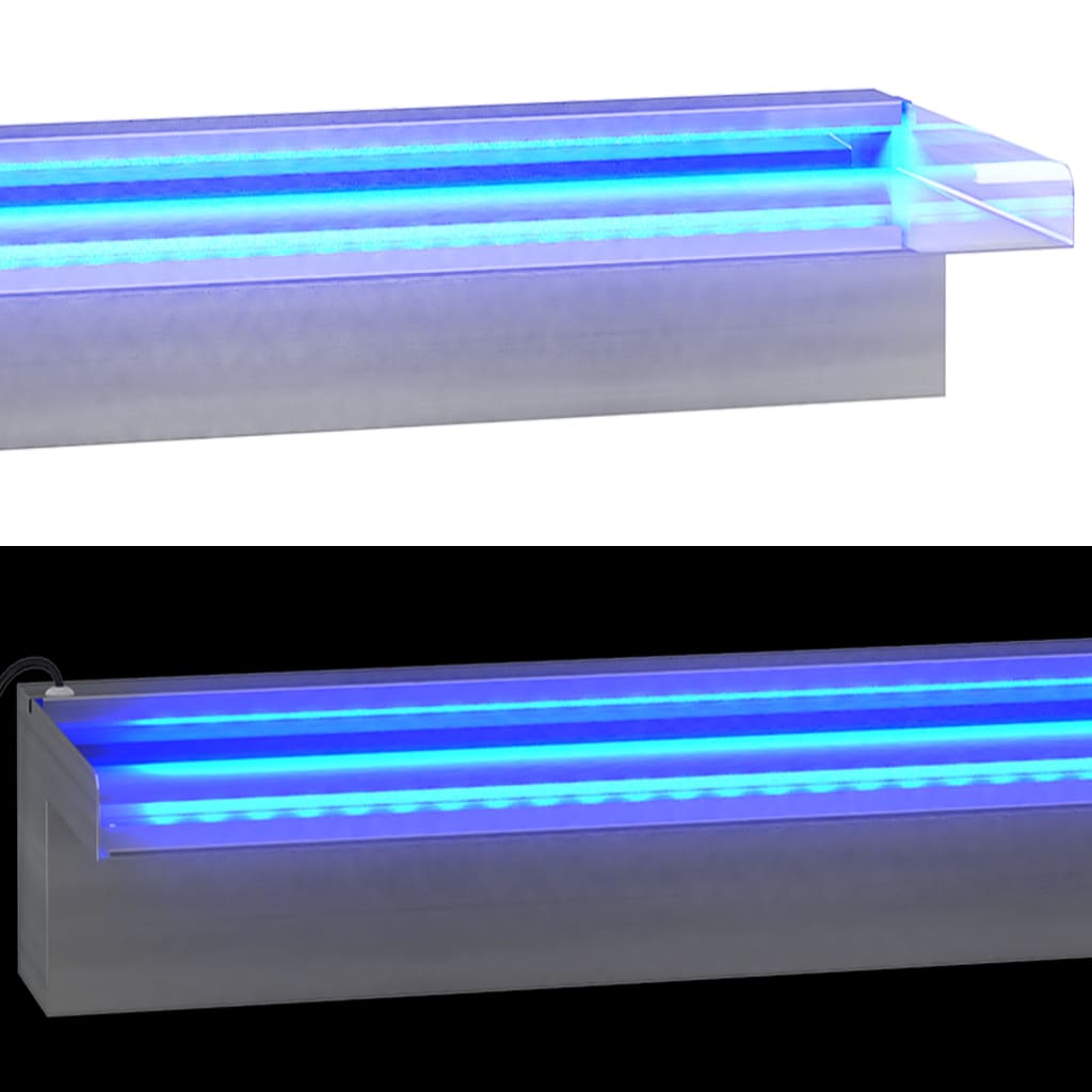 Vesiputous RGB LED-valoilla ruostumaton teräs 60 cm - Sisustajankoti.fi