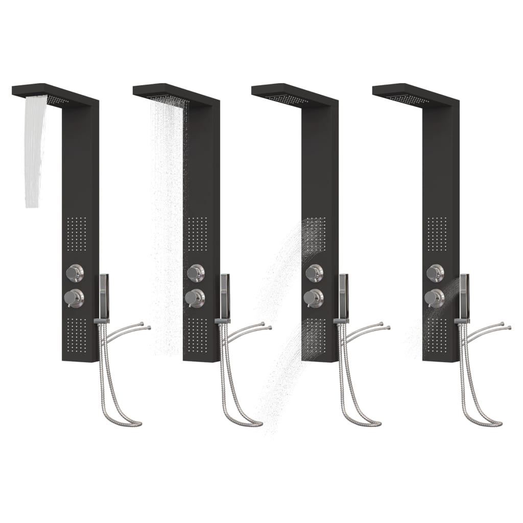 Suihkupaneelijärjestelmä alumiini musta - Sisustajankoti.fi
