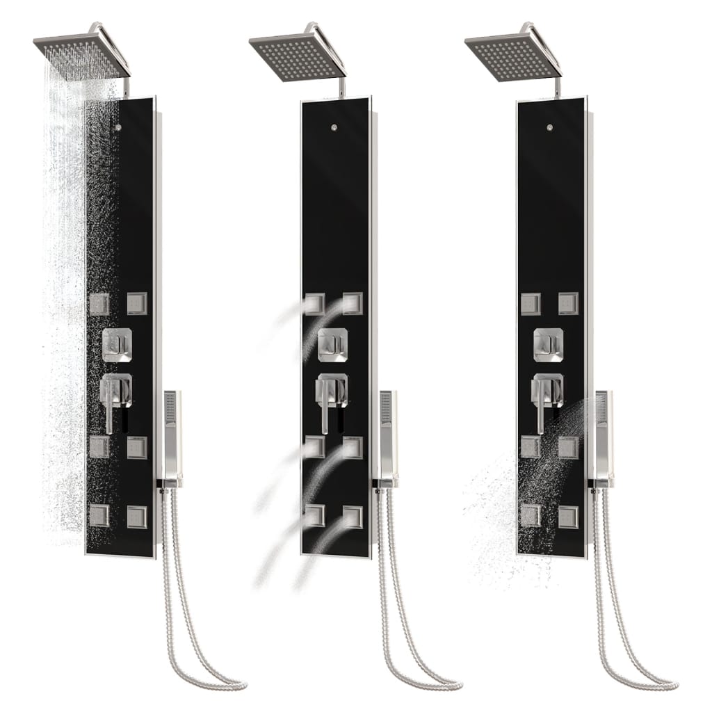 Suihkupaneeliyksikkö lasi 18x45,5x130 cm musta - Sisustajankoti.fi