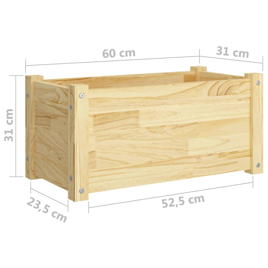 Puutarhan kukkalaatikko 60x31x31 cm täysi mänty - Sisustajankoti.fi
