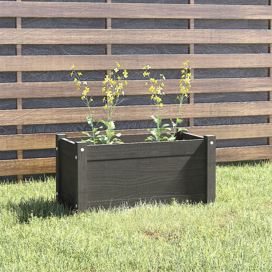 Puutarhan kukkalaatikko harmaa 60x31x31 cm täysi mänty - Sisustajankoti.fi