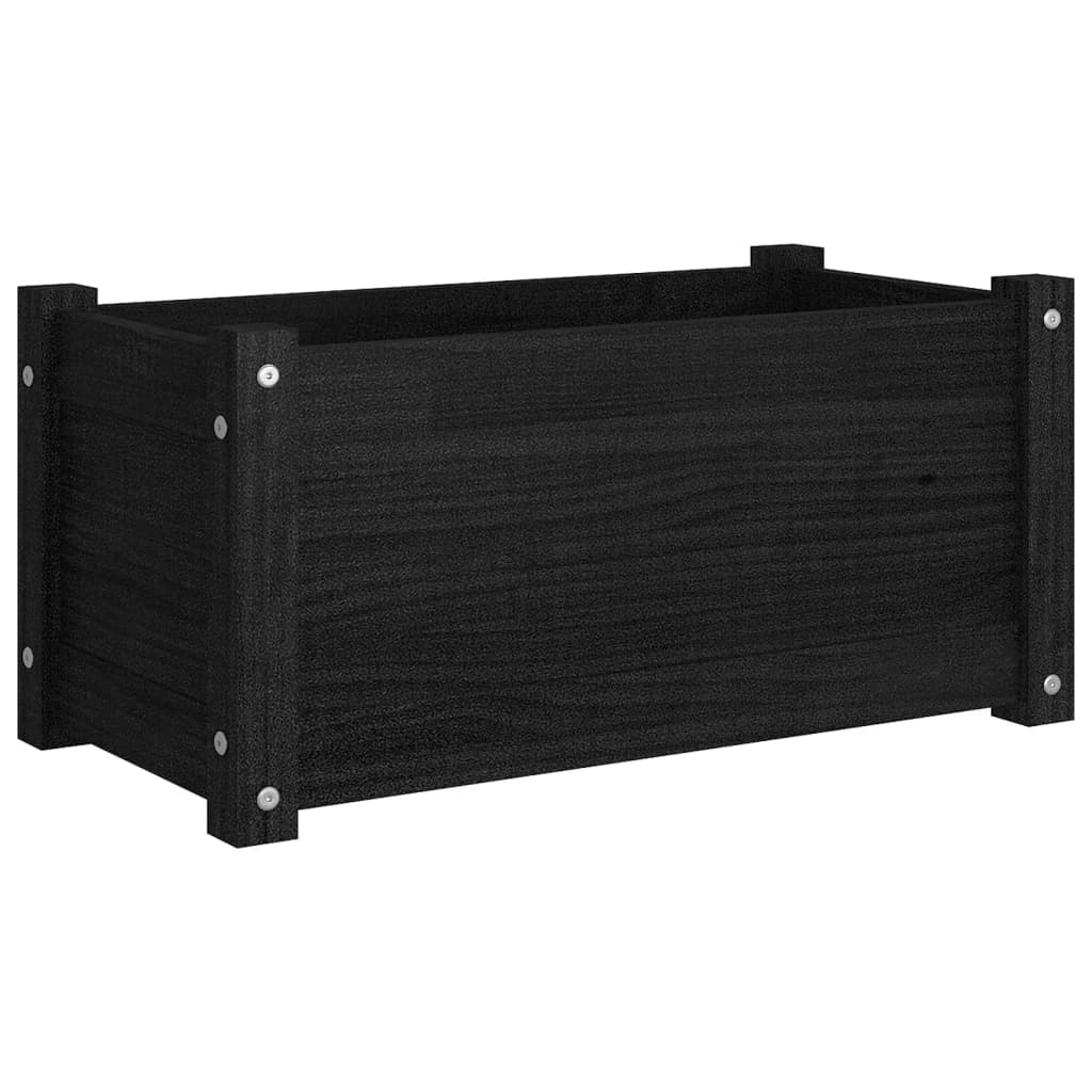 Puutarhan kukkalaatikko musta 60x31x31 cm täysi mänty - Sisustajankoti.fi