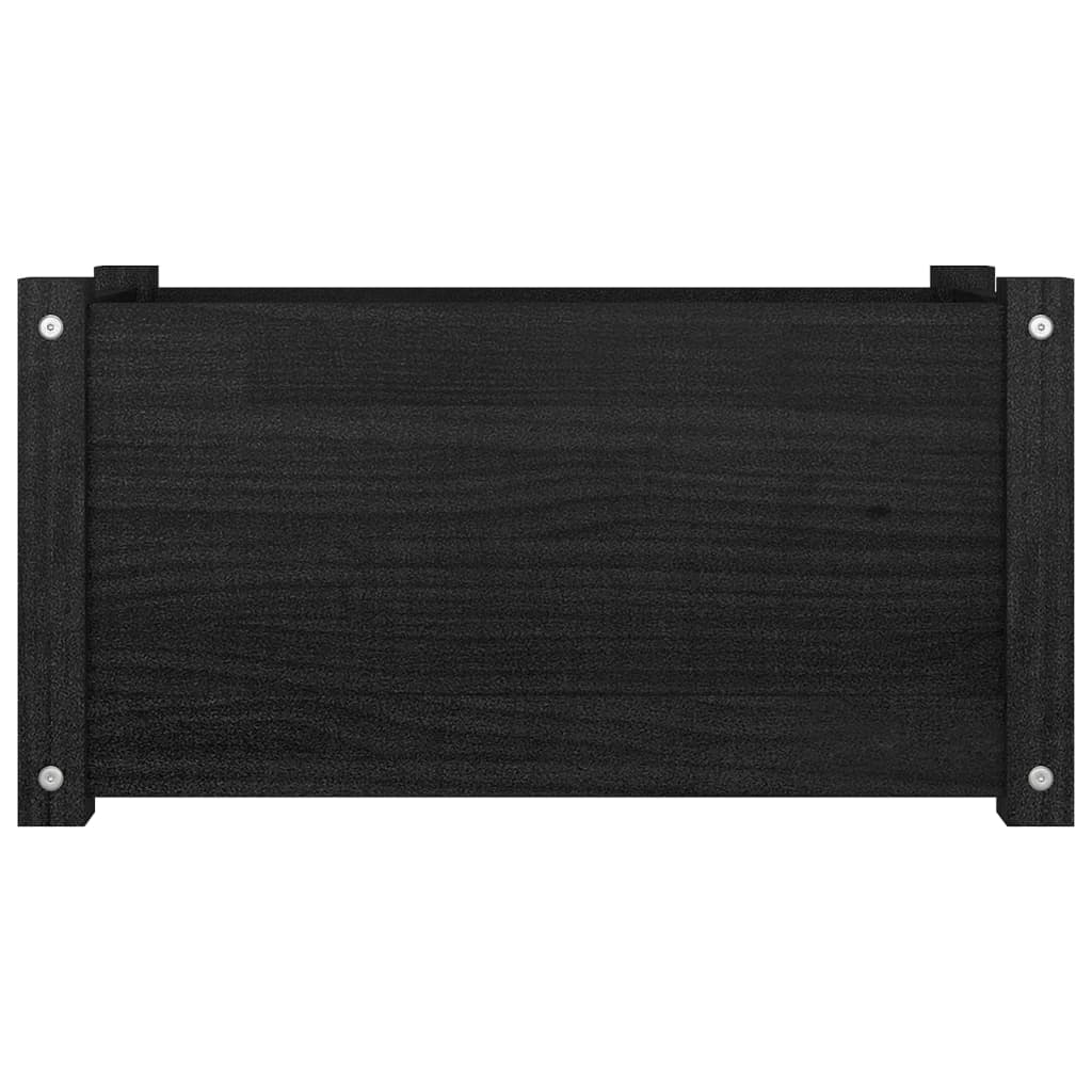 Puutarhan kukkalaatikko musta 60x31x31 cm täysi mänty - Sisustajankoti.fi
