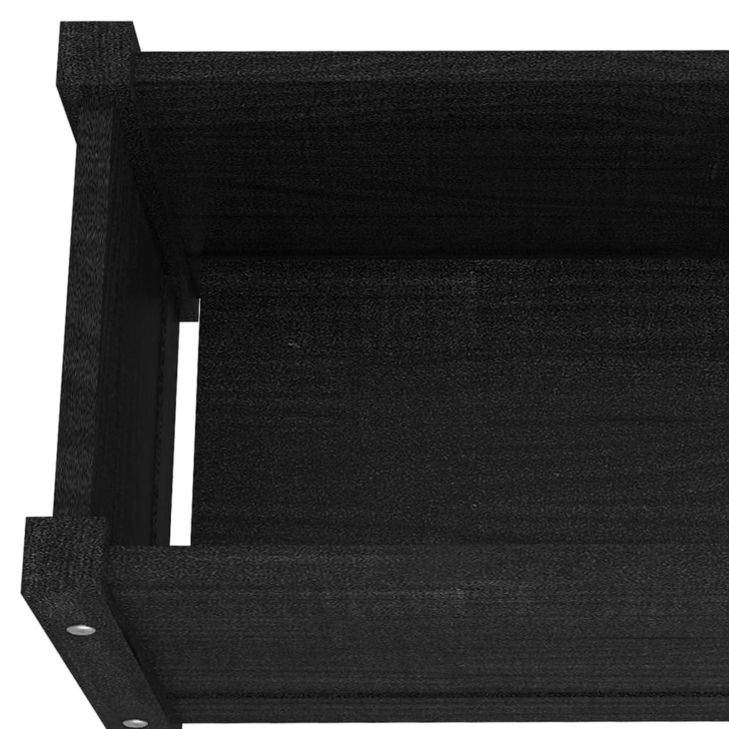 Puutarhan kukkalaatikko musta 60x31x31 cm täysi mänty - Sisustajankoti.fi