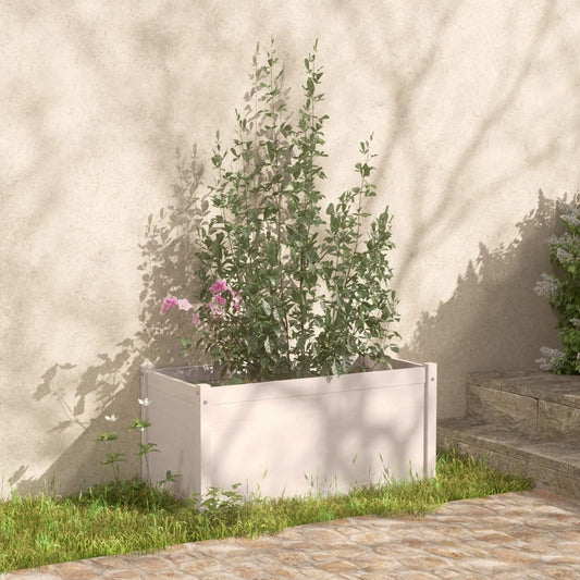 Puutarhan kukkalaatikko valkoinen 100x50x50 cm täysi mänty - Sisustajankoti.fi