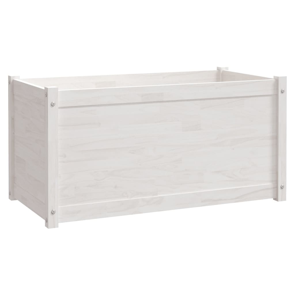Puutarhan kukkalaatikot 2 kpl valkoinen 100x50x50cm täysi mänty - Sisustajankoti.fi