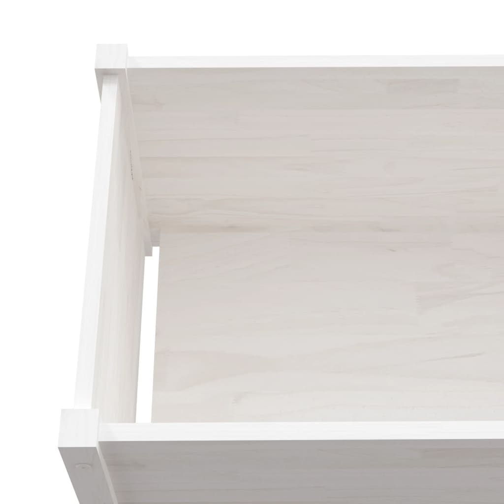 Puutarhan kukkalaatikot 2 kpl valkoinen 100x50x50cm täysi mänty - Sisustajankoti.fi