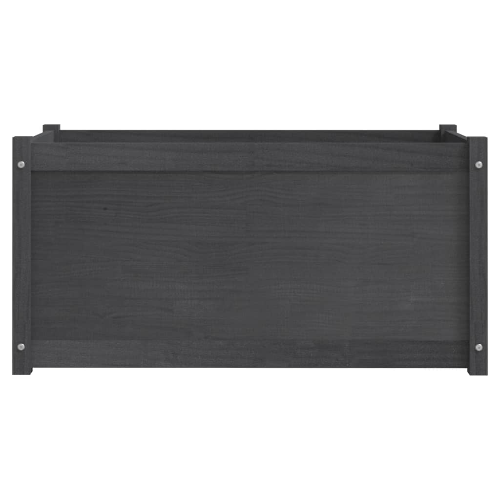 Puutarhan kukkalaatikko harmaa 100x50x50 cm täysi mänty - Sisustajankoti.fi